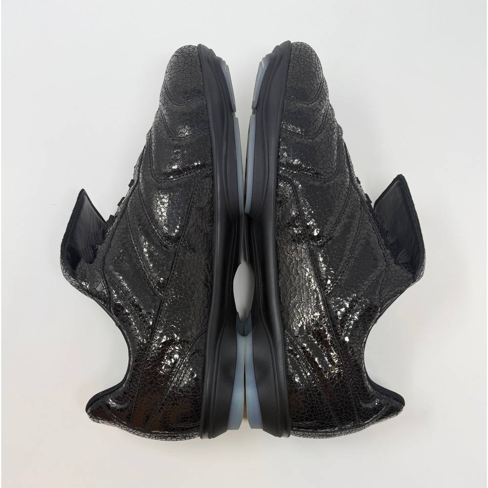 Louis Vuitton Footprint Soccer Sneaker Black Cracked Leather Size 9.5 US 8.5 LV - Picture 4 of 9